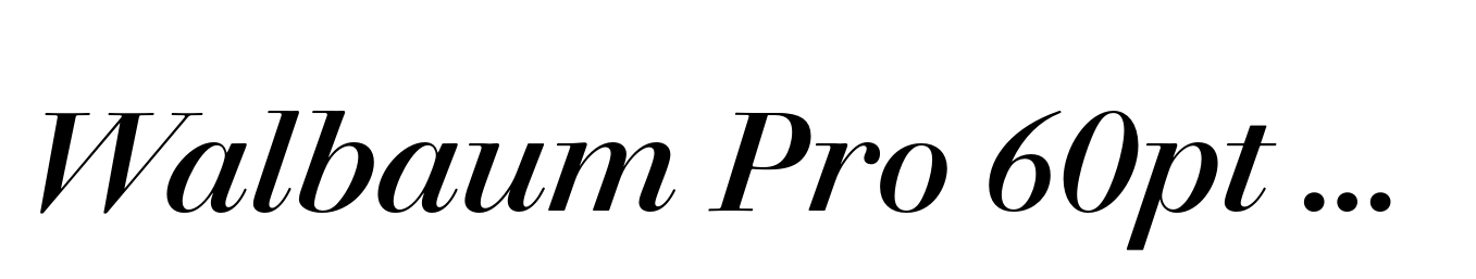 Walbaum Pro 60pt Medium Italic
